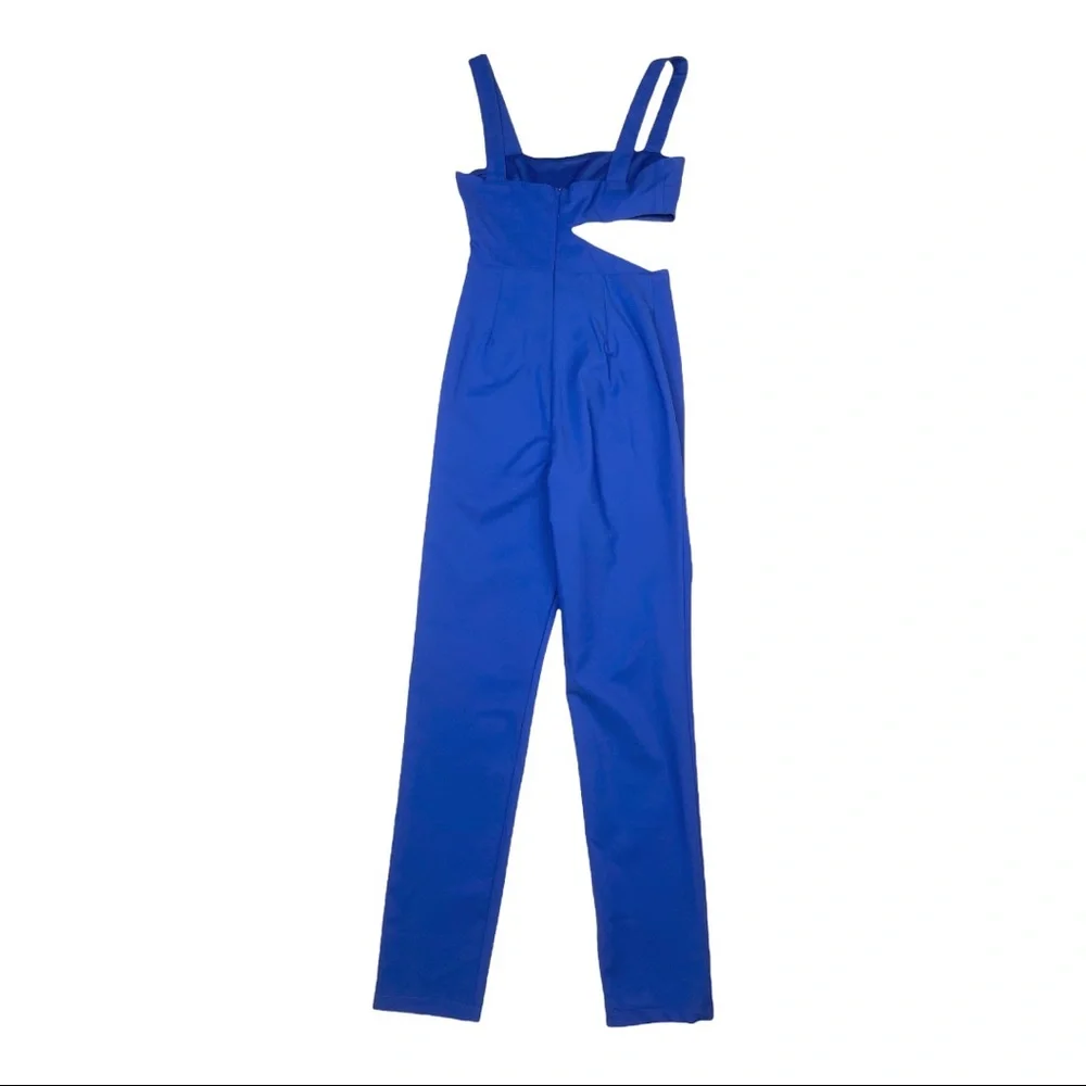 ♦️SOLD♦️NWT Superdown Leslie Cut Out Jumpsuit Cobalt Blue - Picture 4 of 10